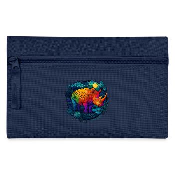 Rhinocéros arc-en-ciel – Pouvoir spirituel Animal Design - Trousse - marine - Devant