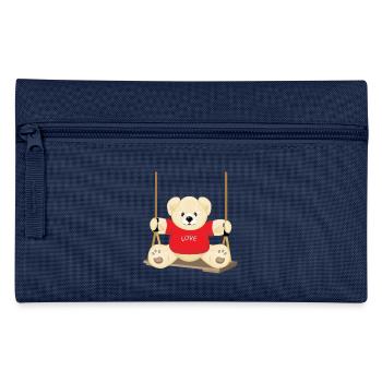 Teddy bear on the swing - Pencil Case - navy - Front