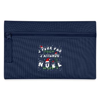 Je peux pas j'attends Noël -Motif de Noël original - Trousse - marine - Devant