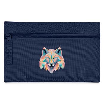 Cadeau loup géométrique - Trousse - marine - Devant