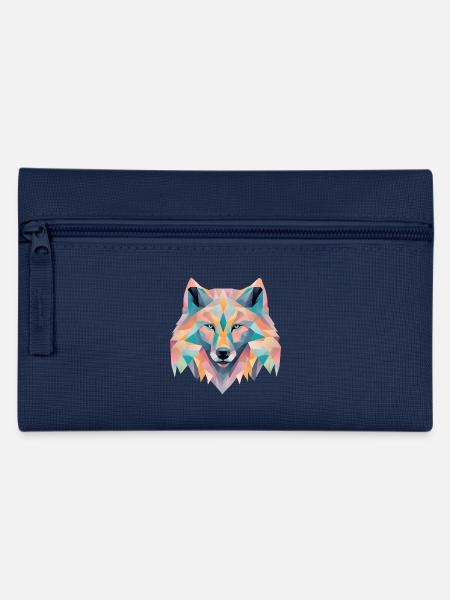 Geometric wolf gift - Pencil Case - navy