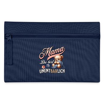 MAMA DU BIST UNENTBÄRLICH Teddy Bär Muttertag - Federtasche - Navy - Vorne