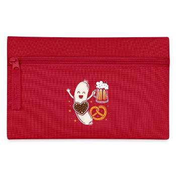 Weißwurst à la bière et bretzel - drôle & bavarois - Trousse - rouge - Devant