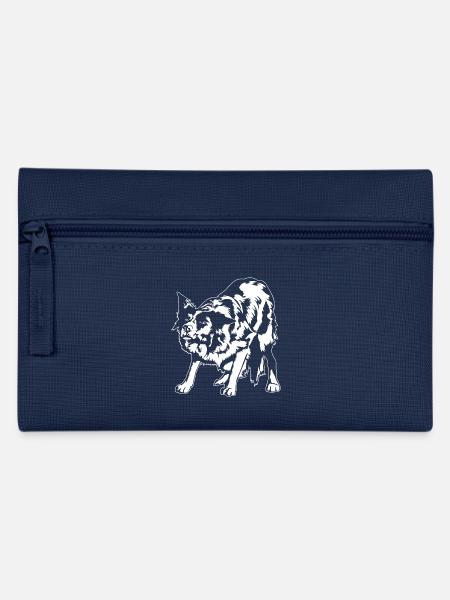 Border Collie Portrait Hunde Hütehunde Wilsigns - Federtasche - Navy