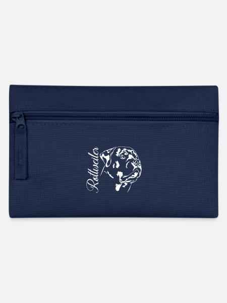 ROTTWEILER Hundeportrait Hunde Hund Wilsigns - Federtasche - Navy