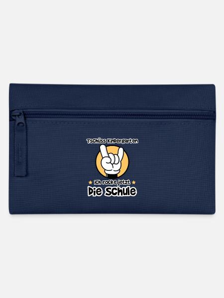 Tschüss Kindergarten ich rocke jetzt die Schule - Federtasche - Navy