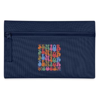 Senior 2023 Retro Flowers Remise des diplômes Cadeau - Trousse - marine - Devant