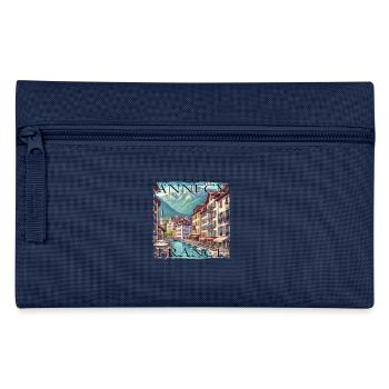 Annecy Altstadt Wasser Kanäle Berge Wandern Grunge - Federtasche - Navy - Vorne