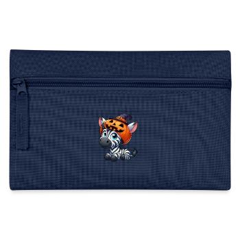 Süßes Halloween-Zebra Kürbis Cartoon - Federtasche - Navy - Vorne