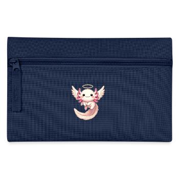 Axolotl Angel Flying with Joy Halo - Pencil Case - navy - Front