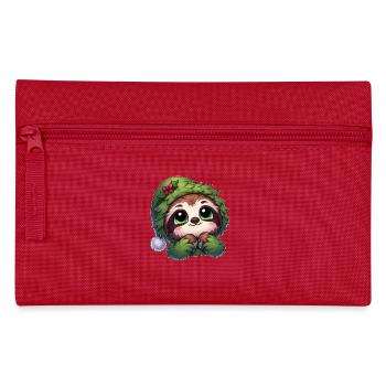 Funny Sloth Christmas Tree Costume Cartoon - Pencil Case - red - Front