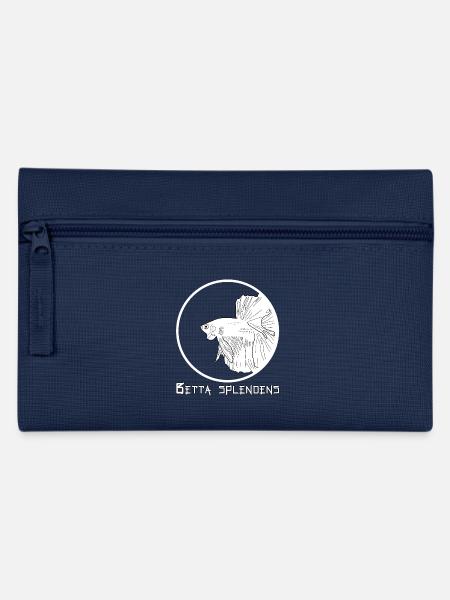 Betta splendens (Halfmoon) - Federtasche - Navy