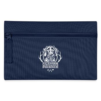 German Wirehaired Pointer Jagdhunde Hunde Wilsigns - Federtasche - Navy - Vorne