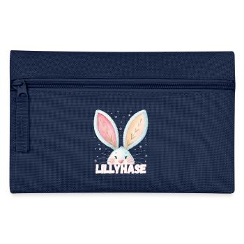 Name Lilly Hase Lillyhase Kosename - Federtasche - Navy - Vorne