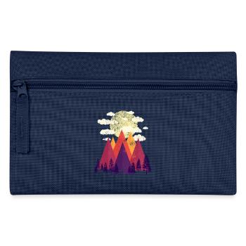 Berge & Wald (Bunte Landschaft) - Federtasche - Navy - Vorne