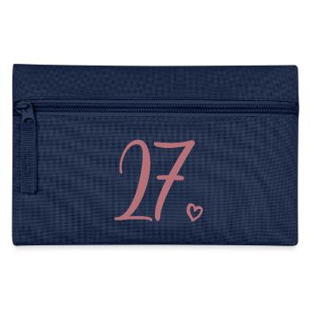 Cute Number 27, 27 Years Old, 27th Birthday Gift - Pencil Case - navy - Front