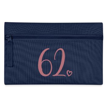 Süße Nummer 62, 62 Jahre alt, 62. Geburtstag Geschenk - Federtasche - Navy - Vorne