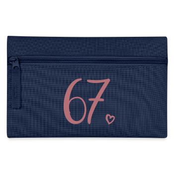 Mignon numéro 67, 67 ans, cadeau de 67e anniversaire - Trousse - marine - Devant