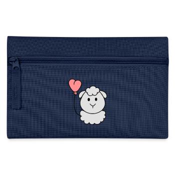 Sheep with heart balloon - Pencil Case - navy - Front
