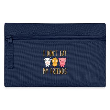 I Dont Eat My Friends Vegan Vegetarian - Pencil Case - navy - Front