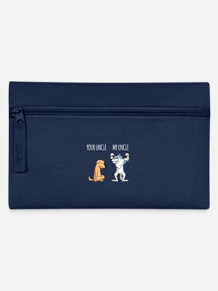 Dein Onkel Mein Onkel Hund Wolf Shirt Geschenk EN - Federtasche - Navy