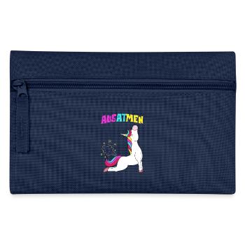 Breathe Inhale Unicorn Yoga Unicorn Fitness Fan - Pencil Case - navy - Front