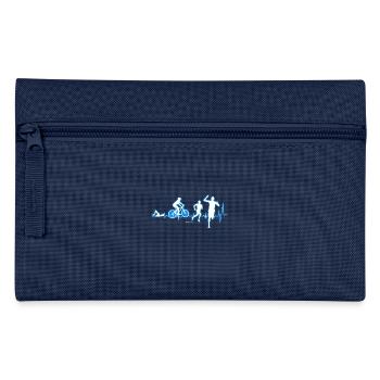 Herzschlag Triathlon Triathlet Geschenk - Federtasche - Navy - Vorne