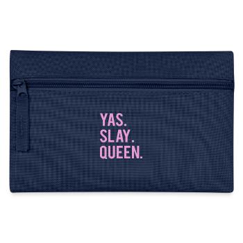 Cute Yas. Slay, Queen. Tshirt - Pencil Case - navy - Front