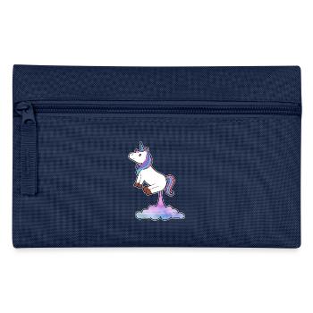 Einhorn pupsen furzen Geschenk Idee - Federtasche - Navy - Vorne