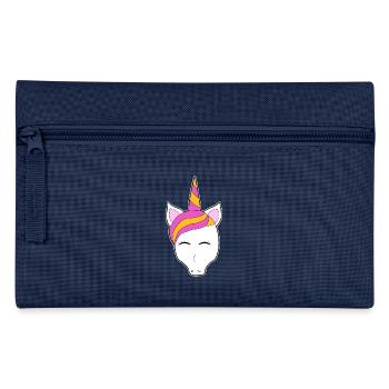 Einhorn Turban Haarband bad hair day Geschenk Idee - Federtasche - Navy - Vorne