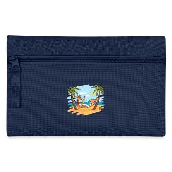 Drôle de girafe sur le cadeau de vacances d'été de plage - Trousse - marine - Devant