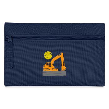 Excavatrice construction travailleur chantier de construction d'excavation enfants - Trousse - marine - Devant