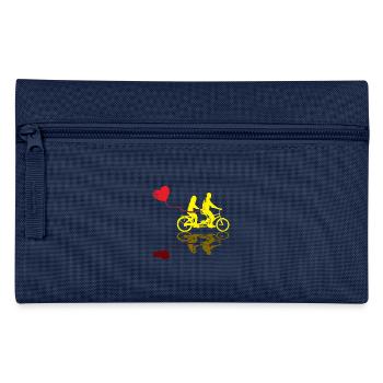 Hochzeitsgeschenk Fahrrad Tandem Geschenk - Federtasche - Navy - Vorne