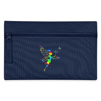 Rainbow fairy, butterfly, magic, pixie, elves, DD - Pencil Case - navy - Front