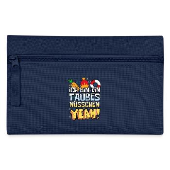 Ich bin ein taubes Nüsschen Yeah Spruch Fernsehen - Federtasche - Navy - Vorne