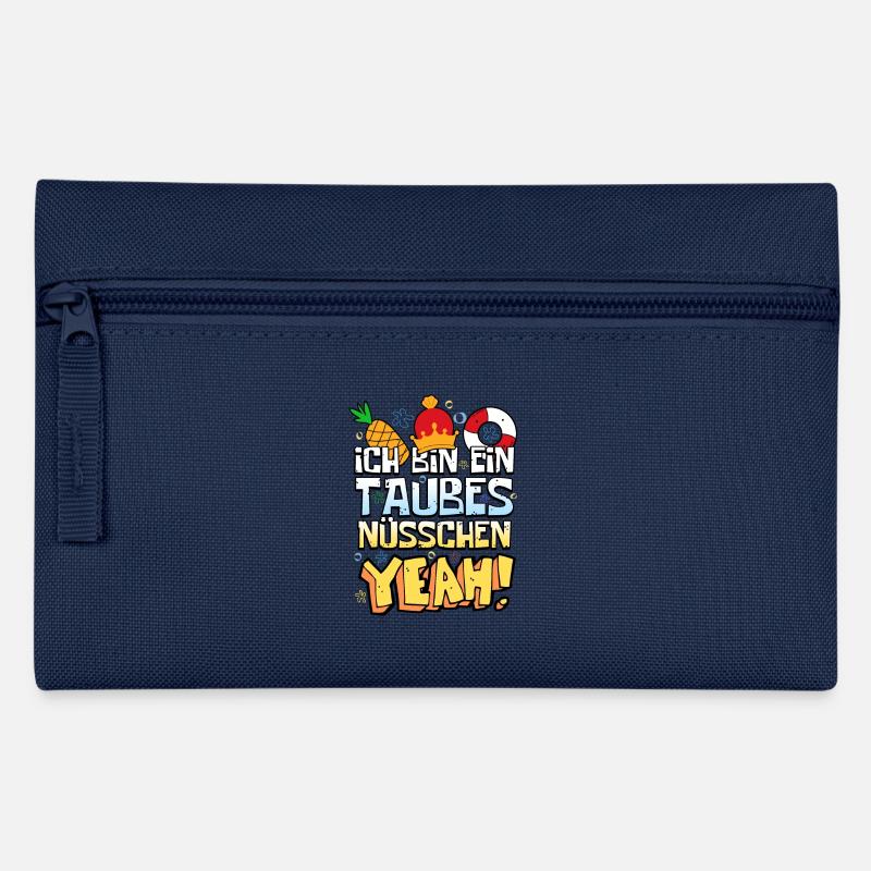 Ich bin ein taubes Nüsschen Yeah Spruch Fernsehen - Federtasche - Navy