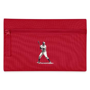 Baseball Spieler mit Baseballschläger - Federtasche - Rot - Vorne