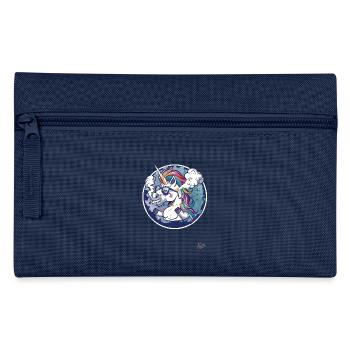 rauchen lustig uncool, Antiheld-Verlierer-Einhorn - Federtasche - Navy - Vorne