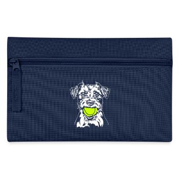 Jack Russell Terrier Ball Ball Junkie Dog Wilsigns - Pencil Case - navy - Front