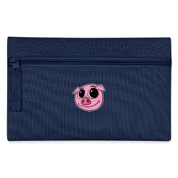 Pig Animal Head - Pencil Case - navy - Front