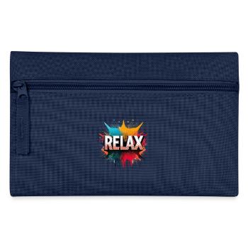 Relax Comic Sound Effect – Bold Pop Art Design - Pencil Case - navy - Front