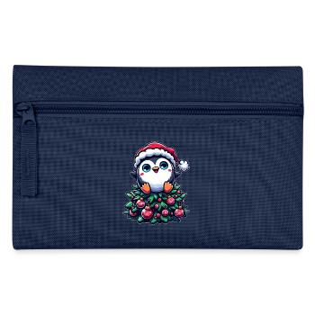 Lustiger Pinguin Weihnachtsbaum Skurril - Federtasche - Navy - Vorne