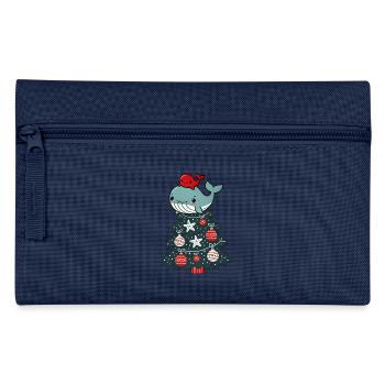 Cute Christmas Tree Fir Tree Cartoon with Sea - Pencil Case - navy - Front