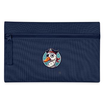 Piraten-Gans mit Augenklappe - Federtasche - Navy - Vorne