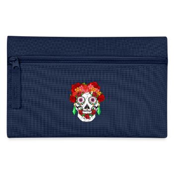 Zuckerschädel Dia De Los Muertos Halloween - Federtasche - Navy - Vorne