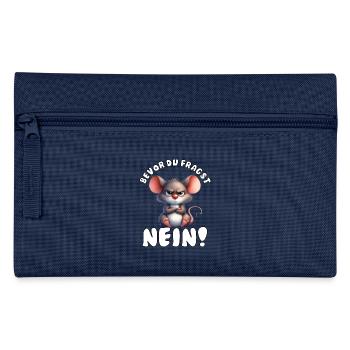 Funny Mouse with Saying - Pencil Case - navy - Front