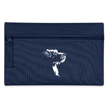 Jack Russell Terrier Hunde Silhouette Wilsigns - Federtasche - Navy - Vorne
