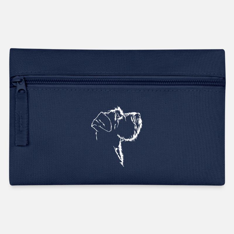 Schnauzer Silhouette Hunde Hund Wilsigns - Federtasche - Navy