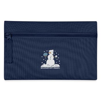 Schneemann Puzzle lustiger Spruch Inklusion - Federtasche - Navy - Vorne