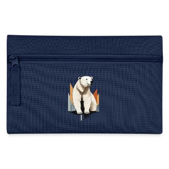 Eisbär, Nordpol, Eisberg, Winter - Federtasche - Navy - Vorne